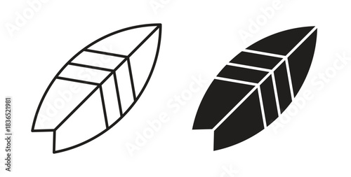 Surfing icon with line and silhouette versions.