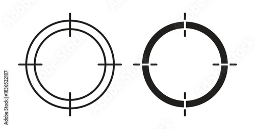 Target icon with line and silhouette versions.