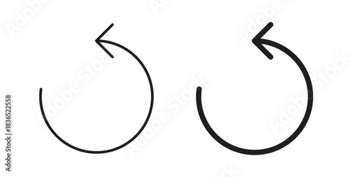 Undo icon with line and silhouette versions.