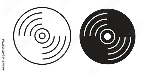 Vinyl icon with line and silhouette versions.