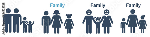 family parent child icon vector set