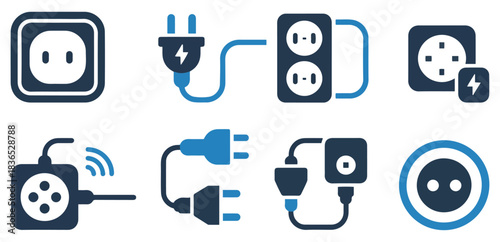 electric plug socket icon collection