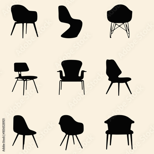 Chair and Armchair Icons Set