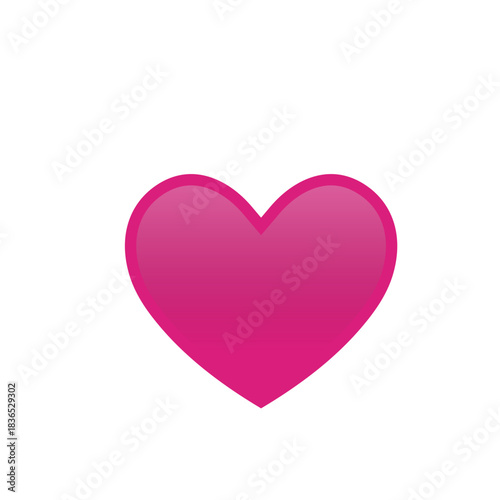 Vibrant Pink Heart Symbol of Love and Affection.