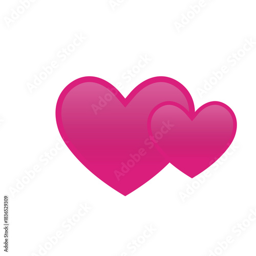 Two pink hearts intertwined symbolizing love affection and connection.