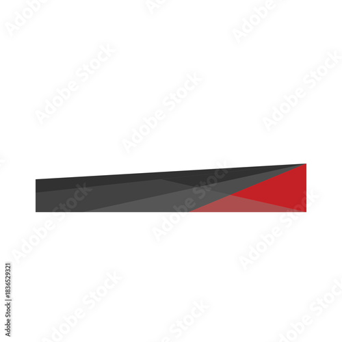 Abstract Geometric Design with Red Accent on Dark Background.