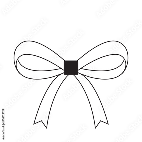 Elegant Bow Outline: A Simple and Stylish Design Element.