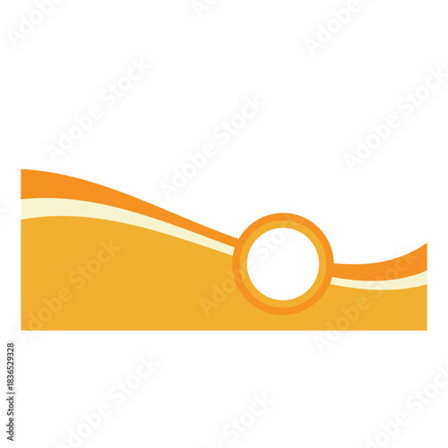 Abstract orange wave design with circle element for banners.