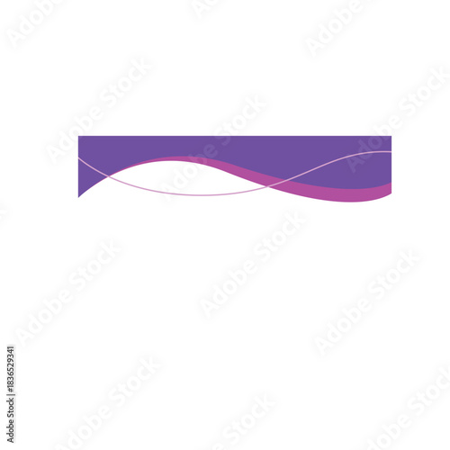 Abstract purple banner with wavy lines for header or footer design.