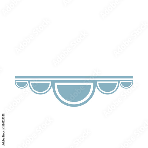 Decorative border with semicircles and a straight line.