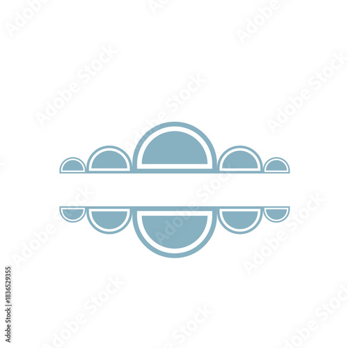 Elegant decorative frame with semicircles for personalized text.