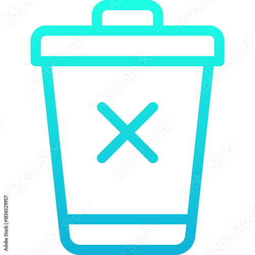 Trash Bin Delete Waste Lineal Gradient Style Vector Icon