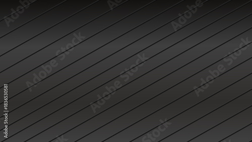 Abstract Black 3d Metal Texture Background with Diagonal Lines Vector Illustration