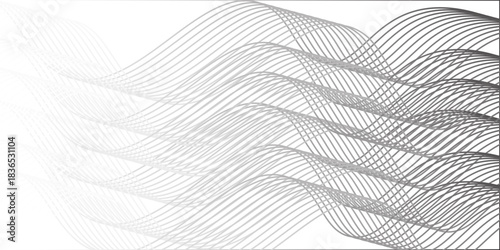 Abstract vector background with black wavy lines. vector