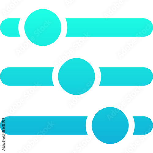 Slider Adjustment Controls Silhouette Gradient Style Vector Icon