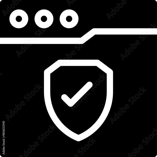 Security Shield Protection Silhouette Style Vector Icon