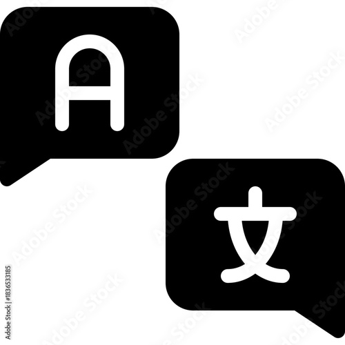 Language Translate Message Silhouette Style Vector Icon