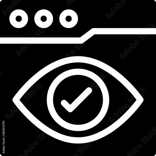 View Visibility Browser Silhouette Style Vector Icon