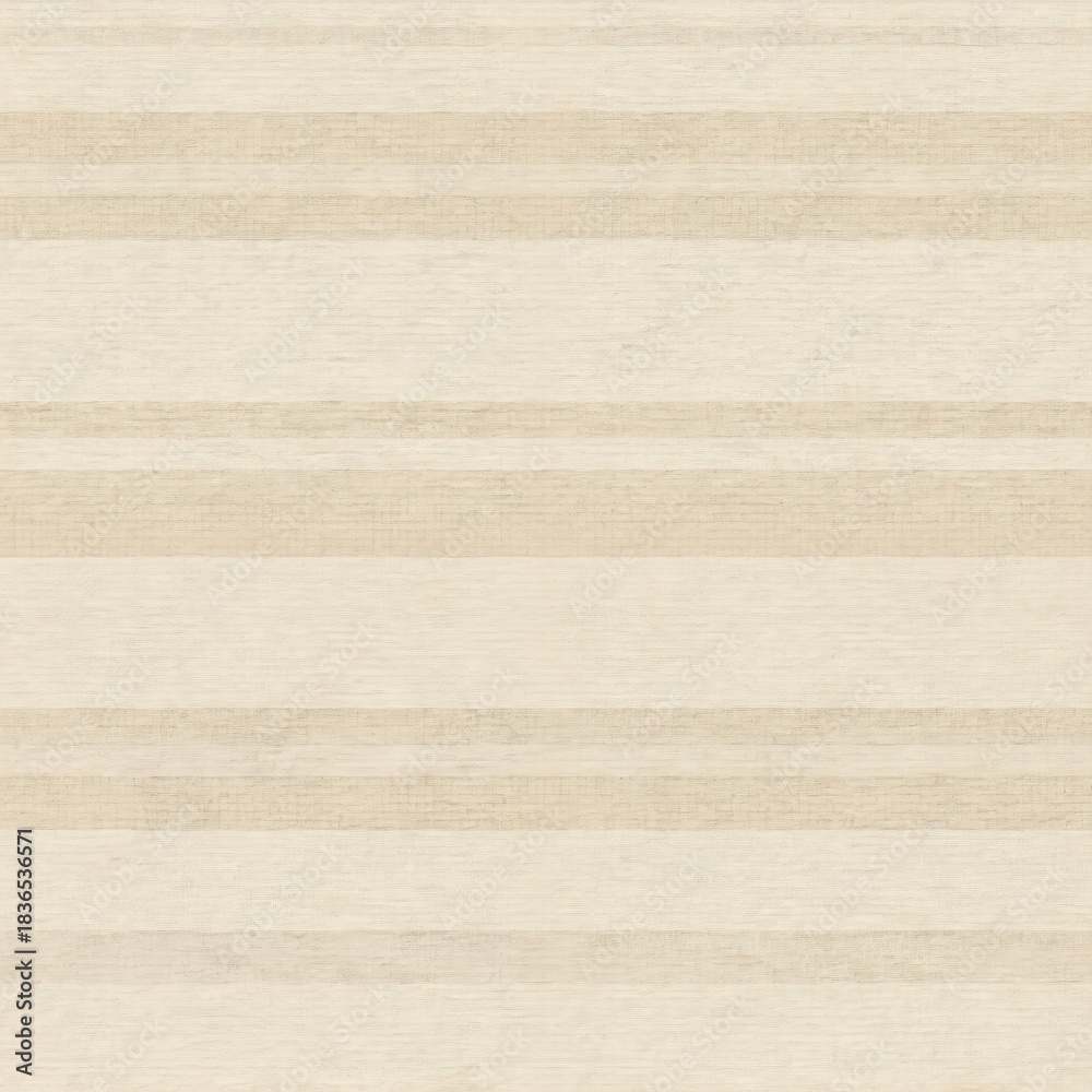 Fototapeta premium Seamless jute burlap texture with horizontal stripes. Soft sandy ecru and light brown wavy pattern evokes calm beach decor. Rustic natural material background repeat for coastal style.