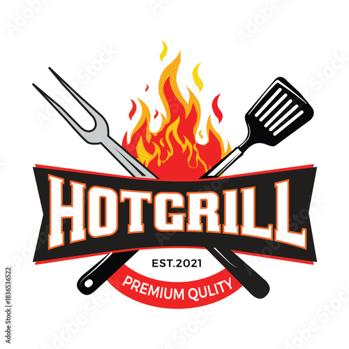 Hot Grill BQ Logo barbecue