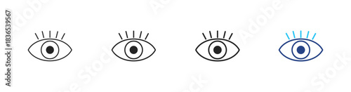 Visual icon set outline vector concept illustrations black concept and multi color