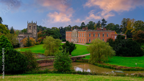 Autumn sunrise on Staunton Harold, Derbyshire, UK
