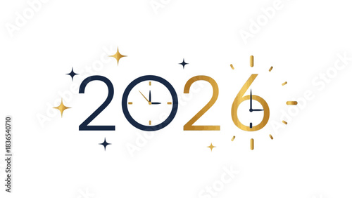 2026, New Year, Midnight, Clock, Countdown, black, Modern, event