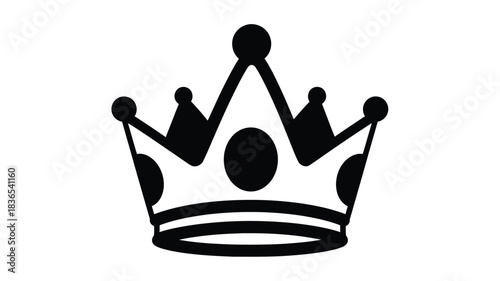 A bold black crown design detailed and regal presented as a silhouette