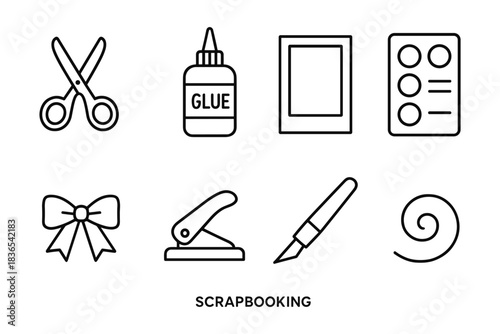 Crafting essentials: linear scrapbooking tools set for creative projects