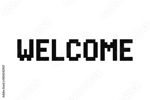 Minimalist linear welcome sign with bold typography