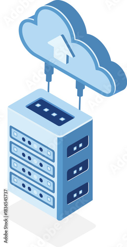 cloud computing concept with server