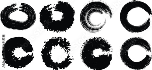 vector set of numbers made of stones