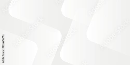 3D white geometric abstract background overlap layer on bright space with rounded rhomb effect decoration