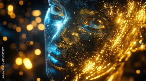 Cybernetic AI Entity Processing Futuristic Intelligence