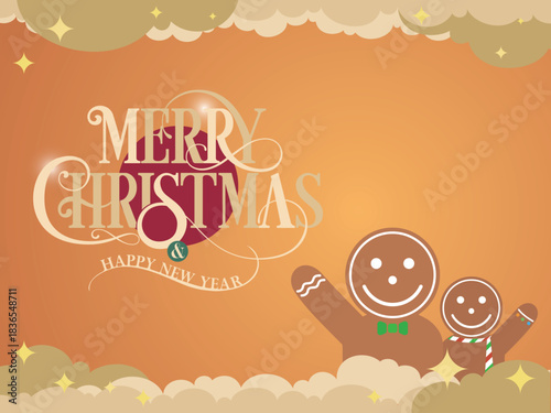 Daily A062 Cheerful Gingerbread Man Greeting for everyone vector graphic EPS 10
