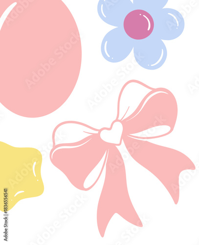Decorative Easter Egg and Ribbon