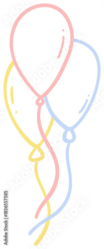 Balloon Illustration with Strings Sticker