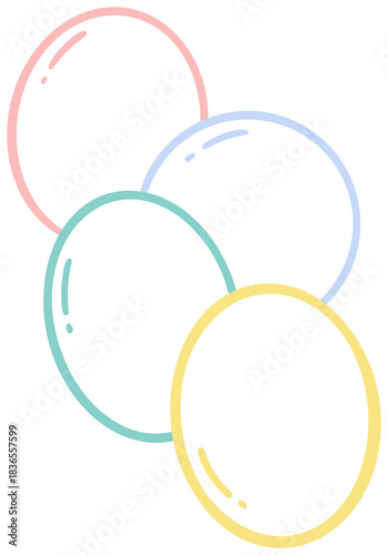 Set of Colorful Balloons Sticker