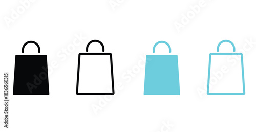 Set of shopping bag icons vector.