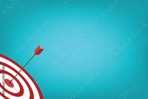 Arrow hits the target center. Business success concept. Vector illustration	
