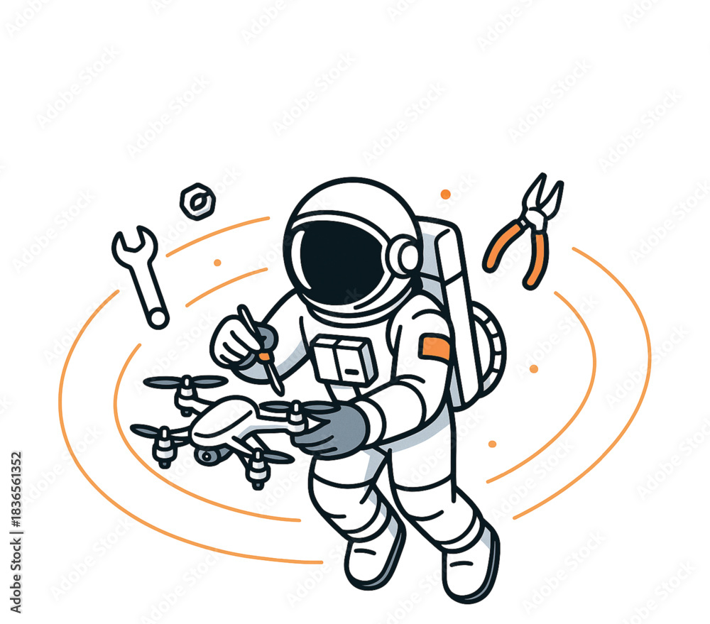 Fototapeta premium Space Hub Drone Technician