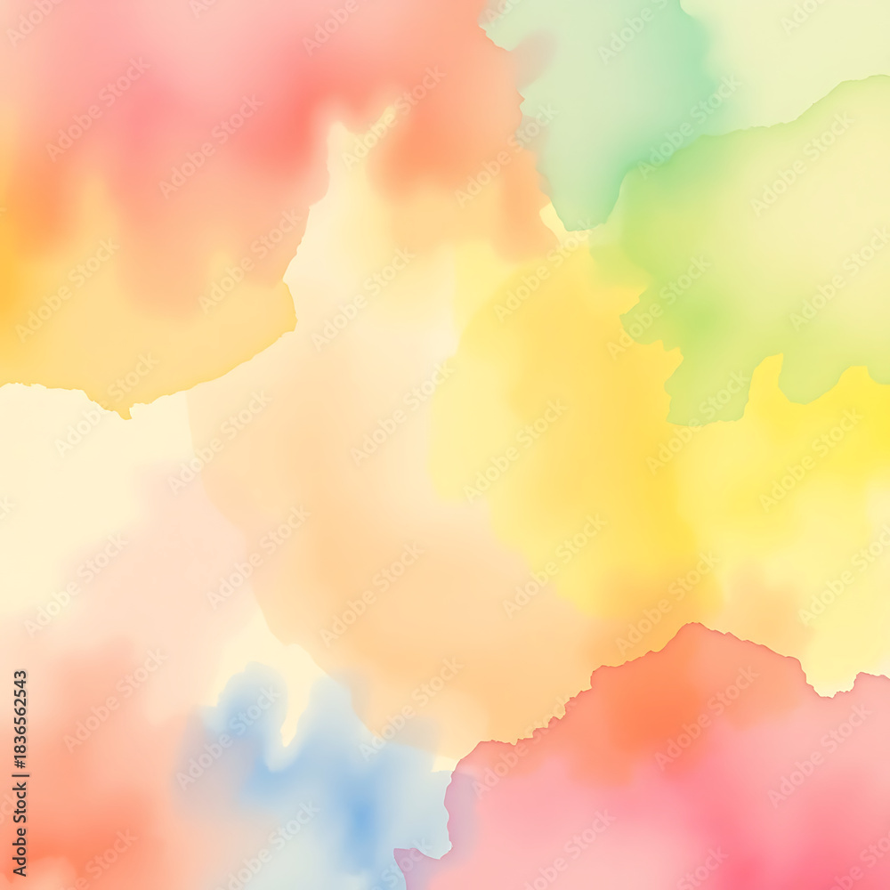 Fototapeta premium Vibrant abstract watercolor wash background with soft blending of pastel hues creating a dreamy and artistic texture