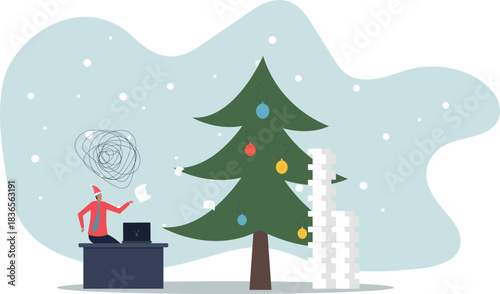 Work stress, tired or fatigue from overworked, busy to finish project within deadline, anxiety or exhaustion,business concept.about a man and his life.