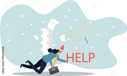 Overwork and overload work make employee exhausted and stressed leads to depression, burnout and low efficiency,about a man and his life.