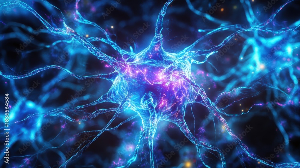 Fototapeta premium Neural Network Expanding AI Intelligence into Cyber