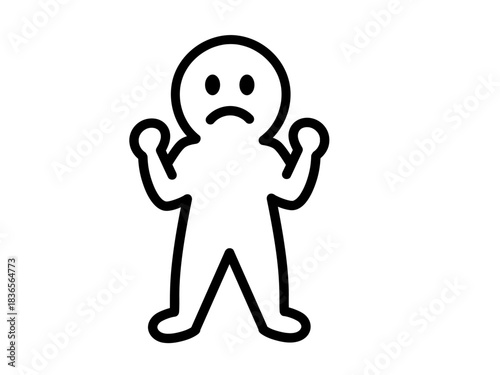 気合いを入れる人　イラスト