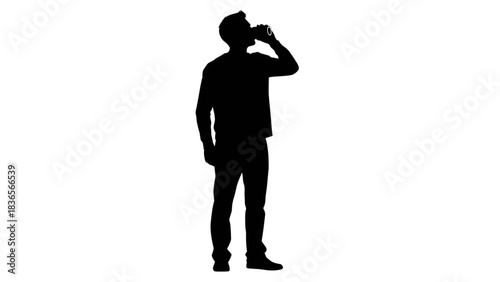 Mysterious silhouette outlines figure wearing plague doctor mask looking out into dark unknown space for concept art