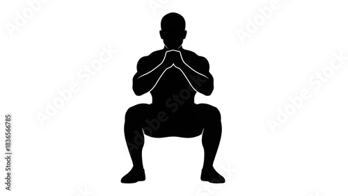 Minimalist outline sketch of a person sitting down representing a user interface element or abstract human form