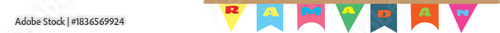 Colorful ramadan festive bunting flags for islamic celebration