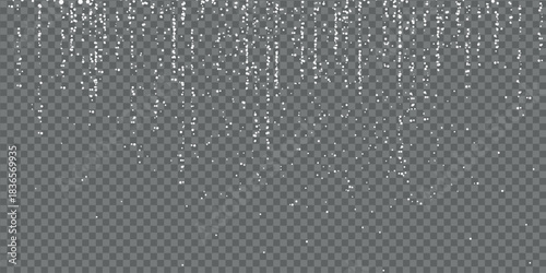 Dust sparks and stars shine with a special light. Christmas light effect. Glittering particles of magic dust.Vector sparkles on a transparent background. 